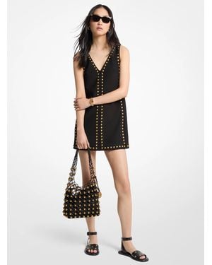 Michael Kors V-neck Stud Mini Dress - White