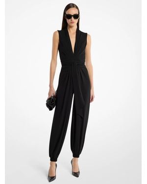 Michael Kors Matte Jersey Sarouel Jumpsuit - Black