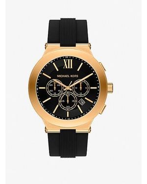 Michael Kors Oversized Billie-Tone And Silicone Watch - Black