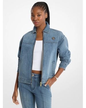 Michael Kors Denim Zip-Up Jacket - Blue