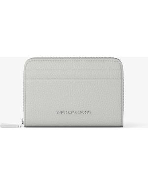 MICHAEL Michael Kors Mk Jet Set Small Pebbled Leather Zip-Around Card Case - White