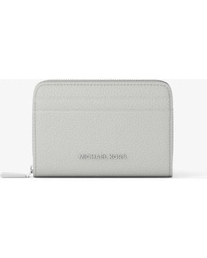 MICHAEL Michael Kors Mk Jet Set Small Pebbled Leather Zip-Around Card Case - White