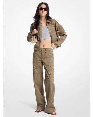 MICHAEL Michael Kors Mk Stretch Cotton Cargo Trousers - Natural