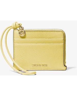 Michael Kors Jet Set Small Pebbled Leather Card Case Wristlet - Metallic