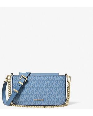 Michael Kors Bryant Small Signature Logo Convertible Pochette - Blue