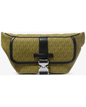 Michael Kors Mk Hudson Signature Logo Sling Pack - Green