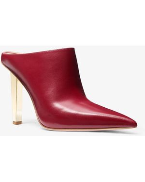 MICHAEL Michael Kors Mkzapato Mule De Salón Halle De Piel - Rojo