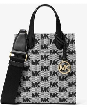 Michael Kors Outlet Mk Gigi Extra-Small Logo Jacquard Crossbody Bag - Black