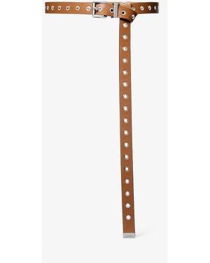Michael Kors Grommeted Leather Belt - White