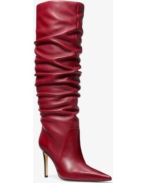 Michael Kors Dawn Heeled Boot - Red