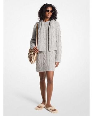 Michael Kors Cable Knit Alpaca Blend Sweaterdress - White