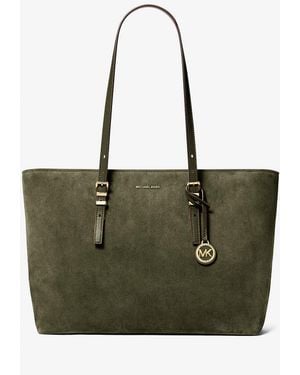 MICHAEL Michael Kors Mk Quinn Large Suede Tote Bag - Green