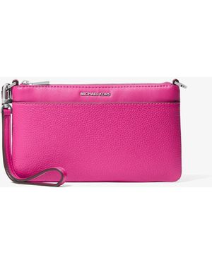 Michael Kors Jet Set Medium Pebbled Leather Convertible Wristlet - Pink