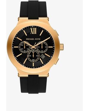 Michael Kors Oversized Billie-Tone And Silicone Watch - Black