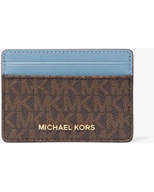 MICHAEL Michael Kors Mk Jet Set Signature Logo Card Case - Grey