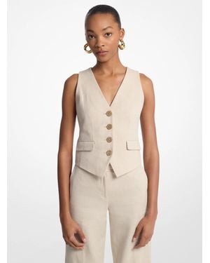 MICHAEL Michael Kors Linen And Cotton Twill Vest - Natural