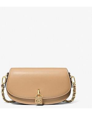 Michael Kors Mila Small Leather Shoulder Bag - Natural