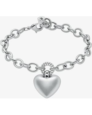 Michael Kors Pavé Puffy Heart Pendant Bracelet - White