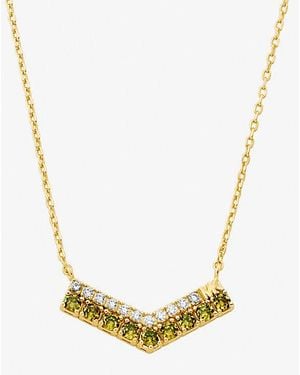 Michael Kors Two-Tone Pavé Chevron Necklace - Metallic