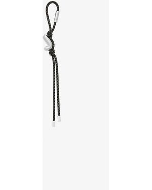 MICHAEL Michael Kors Mkadorno Para Bolso En Tono Plateado Con Cordón Moteado E Inicial - Blanco