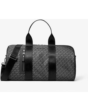 Michael Kors Mkbolso De Lona Brooklyn Grande Con Estampado De Logotipos - Negro