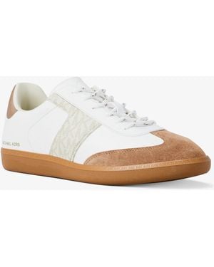 MICHAEL Michael Kors Mk Jovie Leather And Signature Logo Trainers - White