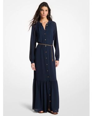 MICHAEL Michael Kors Astor Stud Long Sleeve Wrap Mini Dress in Blue | Lyst UK MICHAEL Michael Kors Astor Stud Long Sleeve Wrap Mini Dress in Blue | Lyst UK
