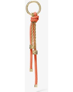 Michael Kors Mk-Tone And Speckled Cord Bag Charm - White