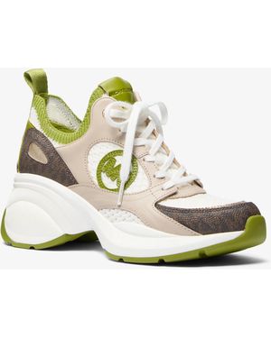 MICHAEL Michael Kors Mk Zuma Mixed-Media Trainer - White