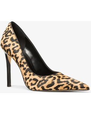 MICHAEL Michael Kors Mk Elyse Leopard Print Calf Hair Pump - White