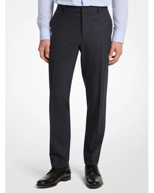 Michael Kors Mk Glen Plaid Wool Blend Suit Trousers - Blue