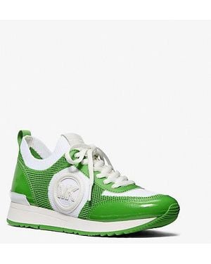 Michael Kors Jenkins Two-Tone Stretch Knit Sneaker - Green