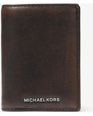 Michael Kors Hudson Leather Folio Card Case - White