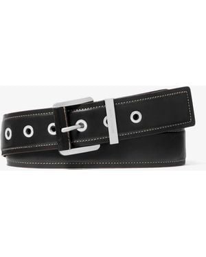 MICHAEL Michael Kors Mk Colby Leather Belt - White