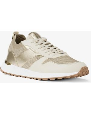 Michael Kors Jesse Metallic Stretch Knit Sneaker - White