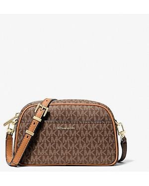 Michael Kors Jet Set Small Signature Logo Camera Crossbody Bag - Brown