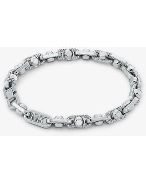 Michael Kors Mkpulsera Astor Link Mediana De Latón Chapado En Metal Precioso Con Incrustaciones - Metálico