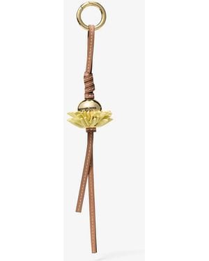 Michael Kors Mk Leather Flower Bag Charm - White