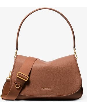 Michael Kors Holmes Medium Pebbled Leather Convertible Messenger Bag - Brown