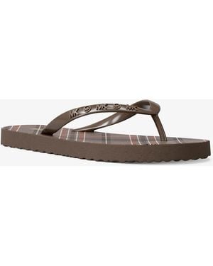 Michael Kors Plaid Print Flip Flop - White