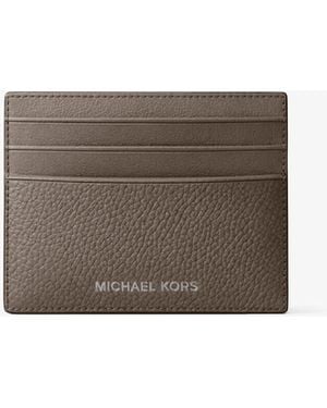 Michael Kors Cooper Pebbled Leather Card Case - Gray