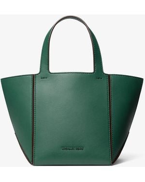 Michael Kors Jordi Small Leather Tote Bag - Green