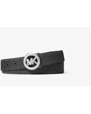 MICHAEL Michael Kors Cinturón De Piel Con Adorno Mk Curvo - Blanco