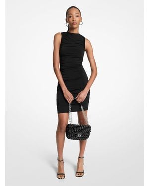 MICHAEL Michael Kors Mk Ruched Stretch Matte Jersey Mini Dress - Black