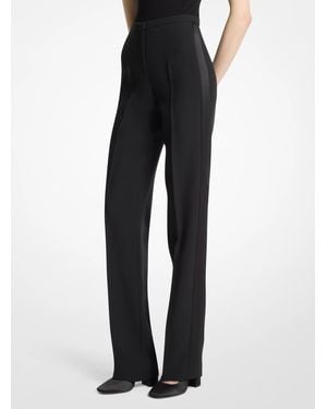 Michael Kors Michael Kors Agyness Double Crepe Sablé Tuxedo Pants - Black