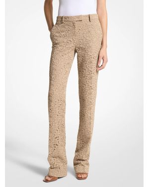Michael Kors Lace Carolyn Silk-Blend Trouser - Natural