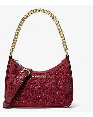 Michael Kors Jet Set Small Embellished Convertible Crossbody Bag - Red