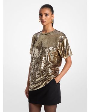MICHAEL Michael Kors Mkcamiseta Oversize De Punto Liso Con Lentejuelas - Metálico