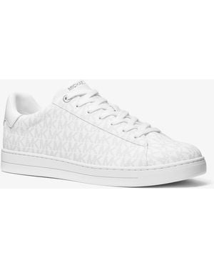 Michael Kors Outlet Mk Jacob Signature Logo Trainers - White