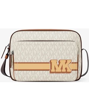 Michael Kors Cooper Embellished Signature Logo Flight Bag - Grey